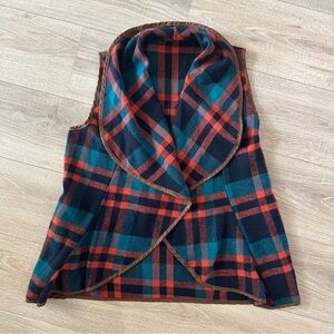 Blue and Orange Sleeveless Vest